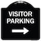 Signmission Designer Series-Visitor Parking With Right Arrow Black & White, 18" x 18", BW-1818-9742 A-DES-BW-1818-9742 - alternate 1